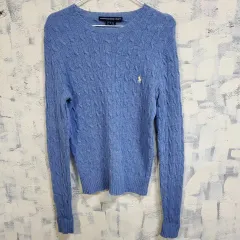 ラルフローレン スポーツ ケーブル編み ニット セーター スカイブルー L
