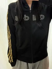 アディダス ブラック 3本線 ジャージ ジップアップ 95