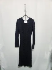 UNA ブラック ケーブル ニット ONE PIECE