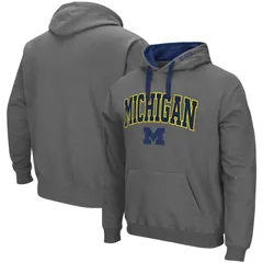 コロシアム メンズ アウター パーカー・スウェットール ロゴ Mens Colosseum Charcoal Michigan Wolverines Big Tall Arch Logo 20 Pullover Hoodie Micharco チャコール