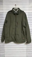 Outdoor オリーブ色 ウィンドブレーカー フード ジャケット
