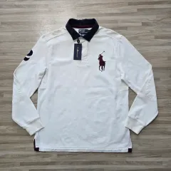 95 100/ ポロラルフローレン 白 ラグビー ポロTシャツ