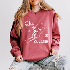 Simply Sage Market レディース アウター パーカー・スウェット シャツ Simply Sage Market Ski Ya Later Snowflake Womens Lightweight Garment Dyed Sweatshirt