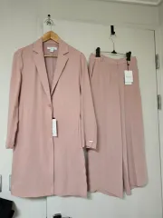 新品) 2種 SET スーツ ジャケット ロング丈 スラックス ズボン セットアップ