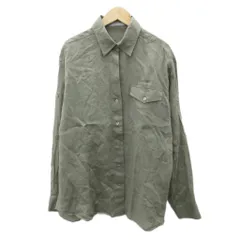 セオリーリュクス theory luxe カジュアルシャツ 長袖 麻 リネン 40 カーキ 無地 /MA6 ■ECD001