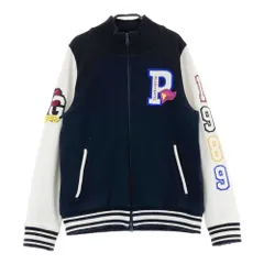 サイズ：2 PEARLY GATES パーリーゲイツ 2024年モデル ウール混 ニットジップジャケット 裏地付 ニコちゃん ネイビー系 [240101600877] ゴルフウェア レディース ストスト