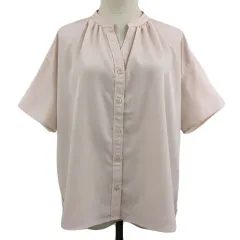 アーバンリサーチ URBAN RESEARCH ITEMS シャツ ブラウス バンドカラー レース 無地 半袖 one ピンク