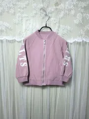 (キッズ)ピンク レタリング ブルゾン ジャケット 110