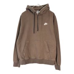 NIKE ナイキ パーカー 刺繍ロゴ ブラウン M 1323 - メルカリ