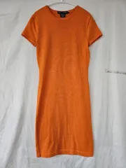 ラルフローレン オレンジ ニット 半袖 ワンピース S