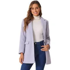 アレグラ ケー レディース アウター ジャケット・ブルゾン コート ALLEGRA K Womens Notched Lapelong Sleevesingle Breasted Winter Long Coat Dusty Purple パープル