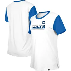 ニューエラ レディース トップス Tシャツ カラーブロック ダウン Womens New Era WhiteRoyal Indianapolis Colts Thirdown Colorblock TShirt Clt White ホワイト