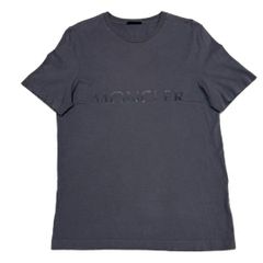 美品モンクレールプリントロゴチャコールグレーXS Tシャツ5S229