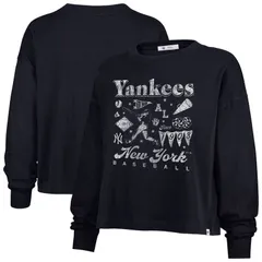 フォーティセブンブランド レディース トップス Tシャツ 47 Brand Womens 47 Navy New York Yankees Team Collage Sydney Long Sleeve TShirt Ynk Navy ネイビー