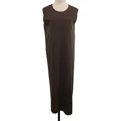 オペークドットクリップ OPAQUE.CLIP ワンピース Iライン ロング 無地 ノースリーブ 38/M 茶 ブラウン