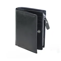 【新品】 [OKUSEKAY] 財布 メンズ 二つ折り 本革 【3代目】 大容量 L字型ファスナー小銭入れ 軽量 防水 折りたたみ財布 ふたつおり ビジネス ギフト 父の日 プレゼント (ブラック)