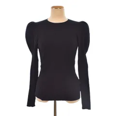 ポロ ラルフローレン POLO RALPH LAUREN パフスリーブ リブ ニット セーター 長袖 L 黒 ブラック ■ECD001