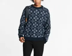 ルイヴィトン モノグラム フラワー ジャカード クルーネック ニット 1A89YD