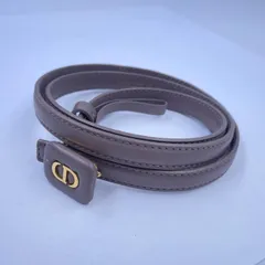 Christian Dior  クリスチャンディオール CDロゴ 細レザーベルトベルト レディース グレージュ 新古品