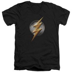 애니메이션 캐릭터 맨즈 탑스 T셔츠 로고 Licensed Character Justice League Movie Flash Logo Short Sleeve Tshirt Black 블랙