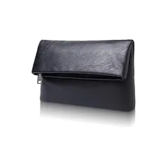 【新品】 [-Libra-] 二つ折り クラッチバッグ メンズ レザー セカンドバッグ (Regular, Black) 0