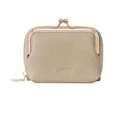 【新品】 財布 レディース 二つ折り がま口 カード入れ 札入れ 小銭入れ かわいい オシャレ サイフ 多収納 コンパクト ミニ財布 シンプル 軽い 使いやすい 小さい 可愛い 贈り物 プレゼント クリスマス (ライトブラウン) 1