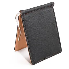 【新品】 [CedarPhil] マネークリップ メンズ 二つ折り 財布 カードケース 薄い PUレザー ギフトボックス付き (ライトブラウン) 0