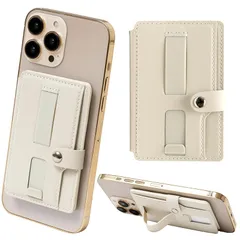 【新品】 [ピタング] magsafe カードケース 二つ折り スマホスタンド スマホグリップ機能付き カード3枚収納 レディース ホワイト