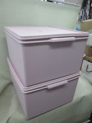 タッパーウェア】スーパーケース (薄型) 2個セット ピンク - メルカリ