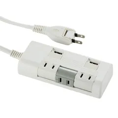 【新品】オーム電機 USBポート付電源タップ 3個口/2USB 1.5m 独立回転コンセント｜HS-K1252W 00-1252のサムネイル