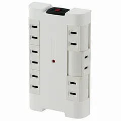 【新品】オーム電機 電源タップ 雷ガード 6個口 ブレーカー付 独立回転コンセント｜HS-A1251W 00-1251のサムネイル