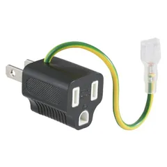 【新品】オーム電機 接地アダプター アース端子カバー付き_HS-TM1E1E3-K 00-2251のサムネイル