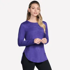 スケッチャーズ レディース トップス Tシャツ Womenskechers GoDri Swift Long Sleeve Tunic Top Deep Blue ブルーのサムネイル