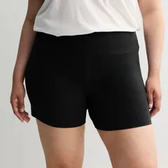 Tek Gear レディース ボトムス ハーフパンツ・ショーツ プラスサイズ ショートパンツ Plusize Tek Gear Essential Soft Bike Shorts Mineral Black ブラック