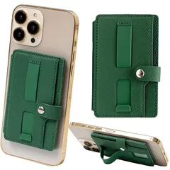 【新品】 [ピタング] magsafe カードケース 二つ折り スマホスタンド スマホグリップ機能付き カード3枚収納 メンズ グリーン