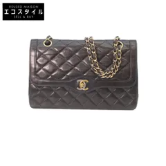 CHANEL シャネル ﾊﾟﾘ限定 黒 ﾗﾑｽｷﾝ ﾀﾞﾌﾞﾙﾌﾗｯﾌﾟ ﾏﾄﾗｯｾ26