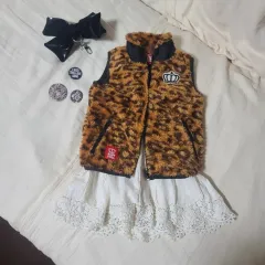 ベビードール ヒョウ柄 レオパード ファー ベスト 80