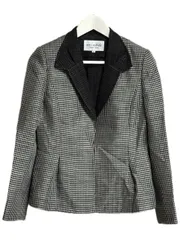 ミス アシダ miss ashida ジャケット 9 チェック ウール ブラック ホワイト 黒 白 長袖 上着