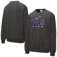 ミッチェルネス メンズ アウター パーカー・スウェット シャツ フリース Mens Mitchell Ness Black Utah Jazz Throw It Back Fleece Sweatshのサムネイル
