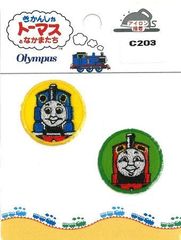 c-203 キャラクター 刺しゅう ワッペン  トーマス （ 機関車トーマス ）小  （ ジェームスとトーマス )  ワッペン トーマス ワッペン 機関車トーマス ワッペン ワッペントーマス トーマスワッペン アップリケ )