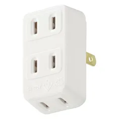 【新品】オーム電機 3口L型タップ 白｜HS-HL3/W 06-5381のサムネイル