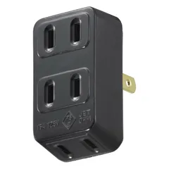 【新品】オーム電機 3口L型タップ 黒｜HS-HL3/K 06-5382のサムネイル