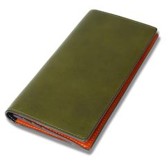 [New] [Loyaly] Men's Wallet, Long Wallet, Coin Purse, Slim, Made by a Top Leather Craftsman, High-Quality Italian Leather, Genuine Leather, Large Capacity, Simple, Gift (Moss Green) 1