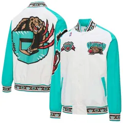 ミッチェルネス メンズ アウター ジャケット・ブルゾン Mens Mitchell Ness White Vancouver Grizzlies 1995 FullSnap Warm Up Jackeのサムネイル