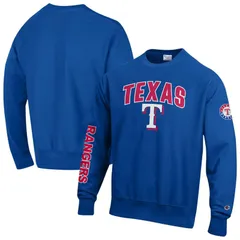 チャンピオン メンズ アウター パーカー・スウェット シャツ Mens Champion Royal Texas Rangers Reverse Weave Chenille Sweatshirt Rgr Blue ブルー