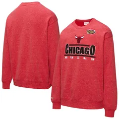 ミッチェルネス メンズ アウター パーカー・スウェット シャツ フリース Mens Mitchell Ness Red Chicago Bulls Throw It Back Fleece Sweatのサムネイル