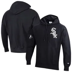 チャンピオン メンズ アウター パーカー・スウェット Mens Champion Black Chicago White Sox Reverse Weave Chenille Hoodie Sox Black ブラック