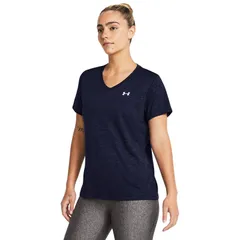アンダーアーマー レディース トップス Tシャツ Vネック Womens Under Armour Tech VNeck Short Sleeve Tee Navy Twist ネイビー