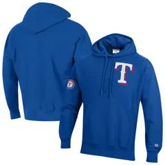チャンピオン メンズ アウター パーカー・スウェット Mens Champion Royal Texas Rangers Reverse Weave Chenille Hoodie Rgr Blue ブルー