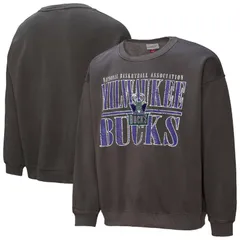 ミッチェルネス メンズ アウター パーカー・スウェット シャツ ダウン フリース Mens Mitchell Ness Black Milwaukee Bucks NBA Downtown Colleのサムネイル